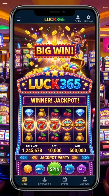 Tampilan antarmuka aplikasi luck365 yang ramah pengguna.
